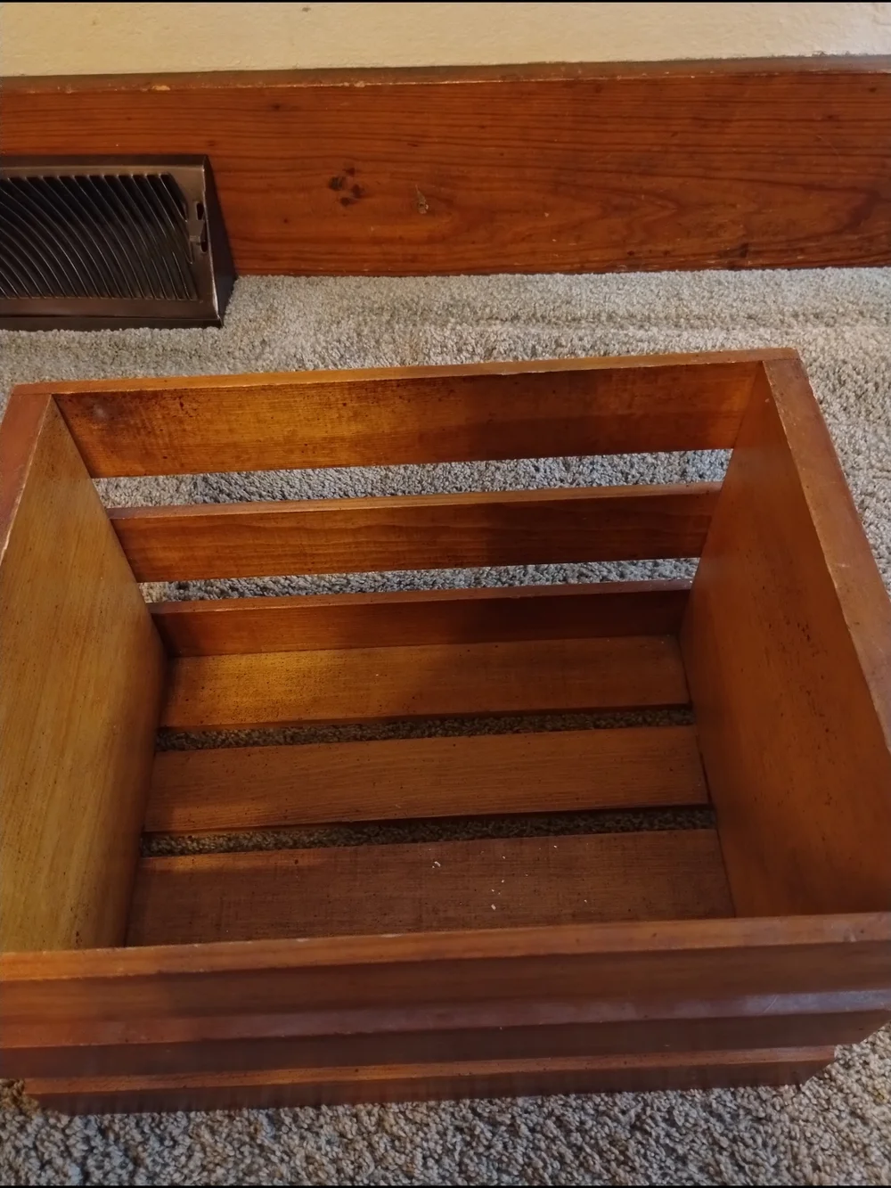 Cottage Core Wooden Farmhouse Egg Crate with Hen Motif - Natural Brown